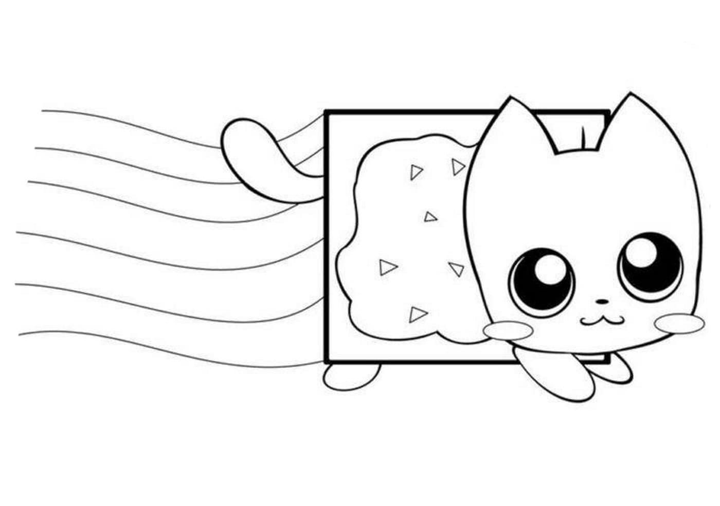 Çocuklar İçin Nyan Cat Boyama Sayfaları 