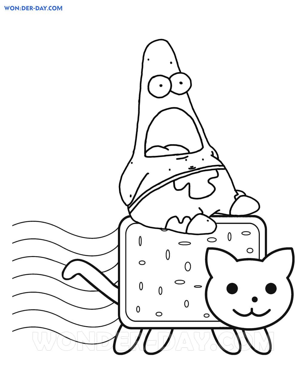 Çocuklar İçin Nyan Cat Boyama Sayfaları 