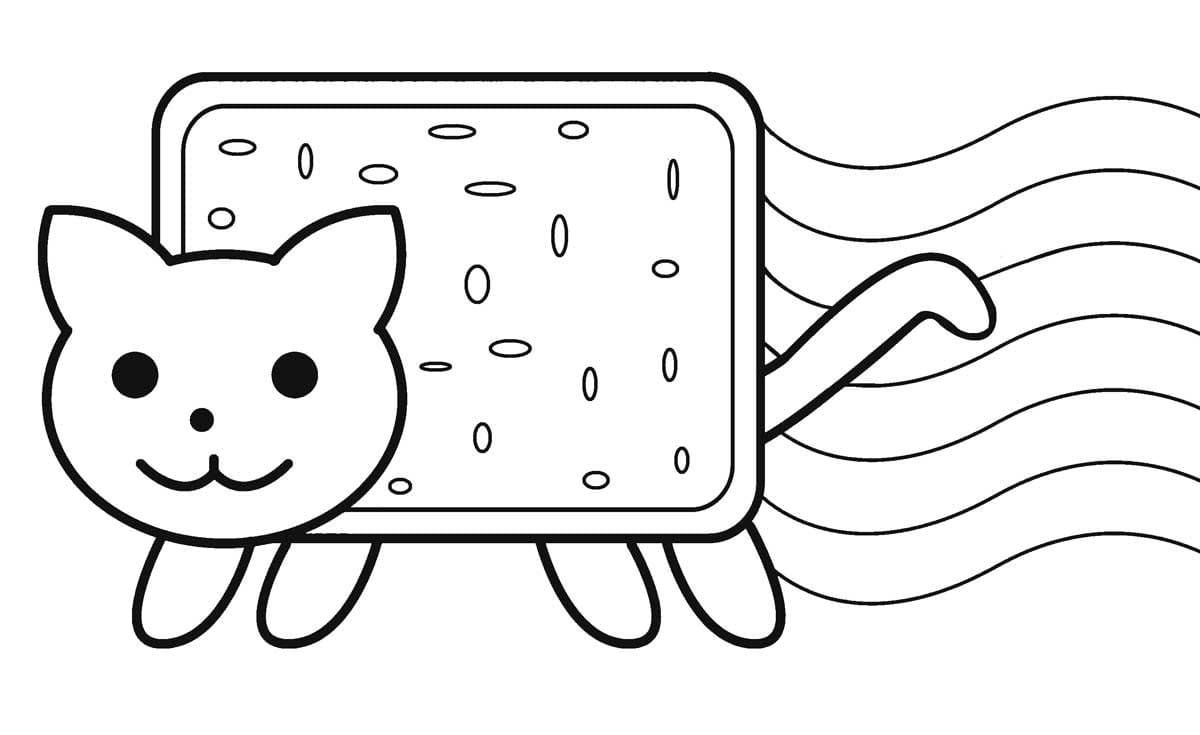 Çocuklar İçin Nyan Cat Boyama Sayfaları 