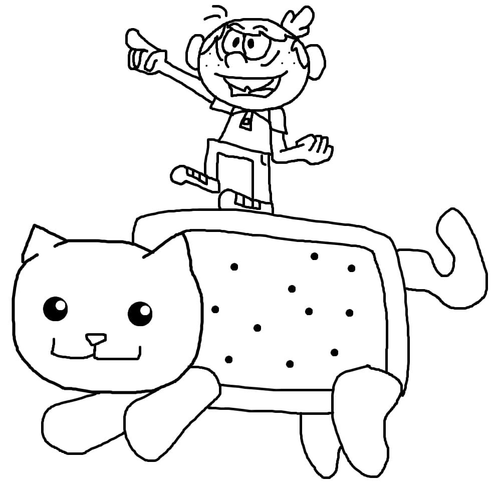 Çocuklar İçin Nyan Cat Boyama Sayfaları 