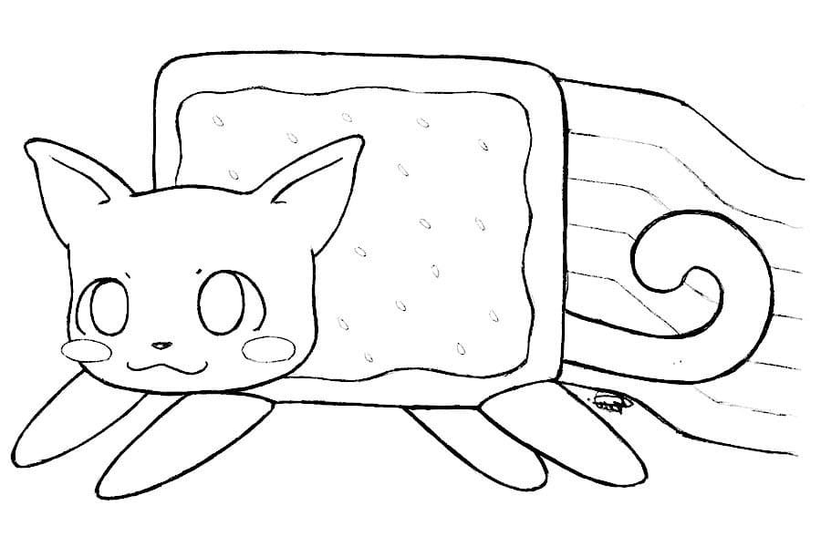 Çocuklar İçin Nyan Cat Boyama Sayfaları 