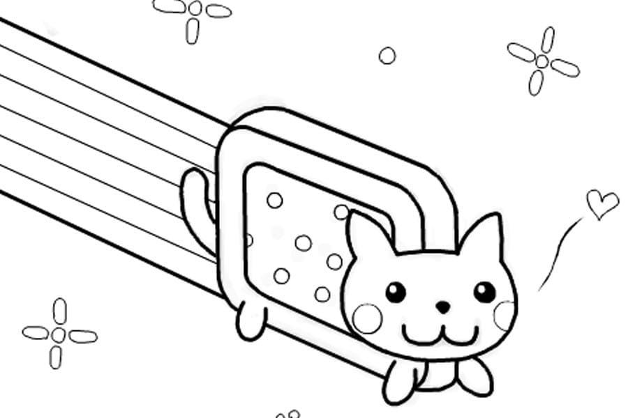 Çocuklar İçin Nyan Cat Boyama Sayfaları 