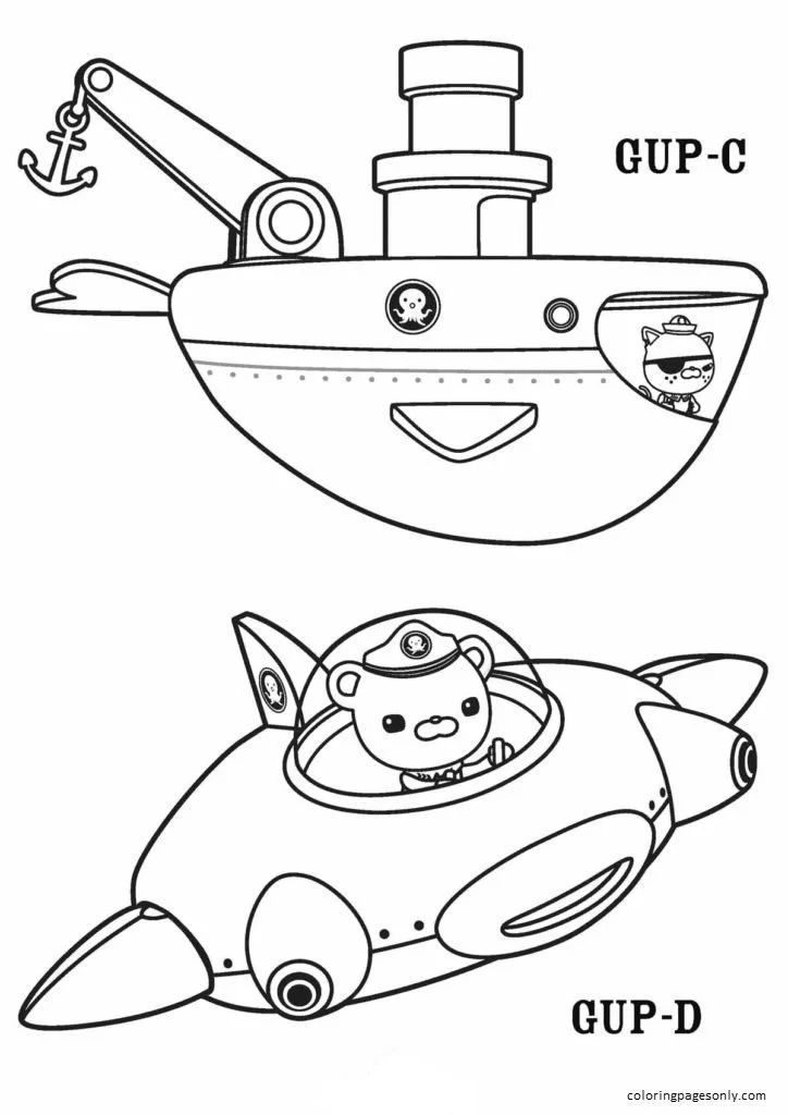 Çocuklar İçin Octonauts Boyama Sayfaları 