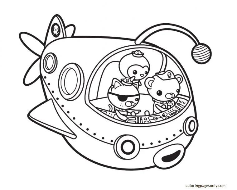 Çocuklar İçin Octonauts Boyama Sayfaları 