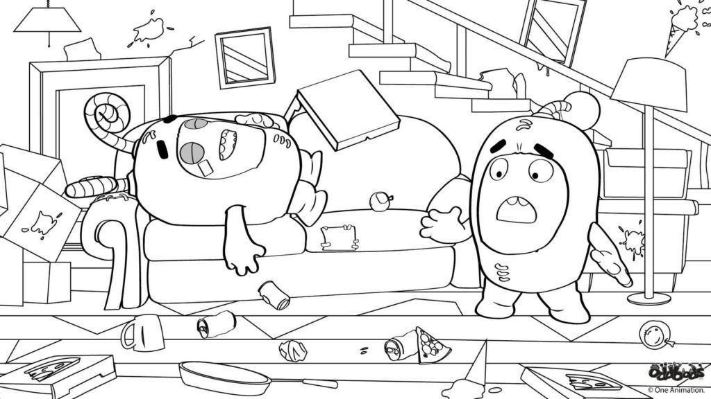 Çocuklar İçin Oddbods Boyama Sayfaları 
