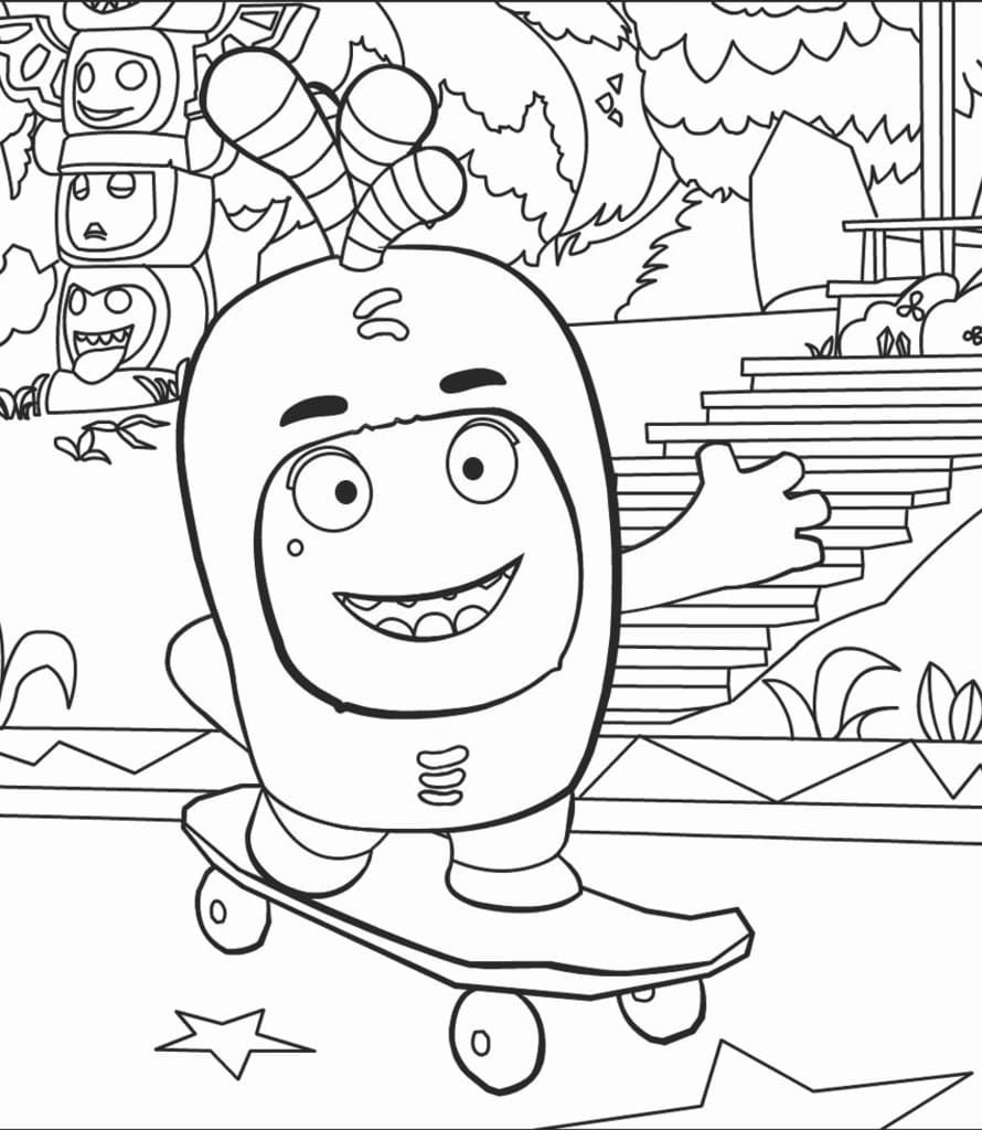Çocuklar İçin Oddbods Boyama Sayfaları 
