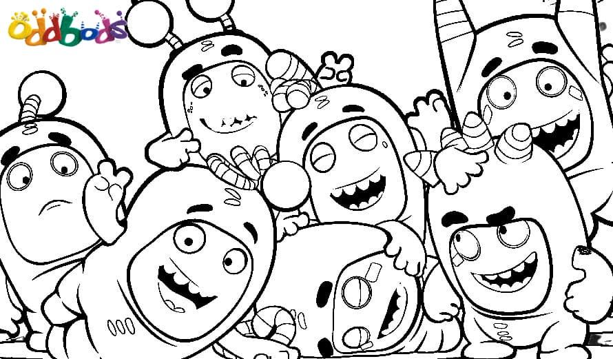 Çocuklar İçin Oddbods Boyama Sayfaları 