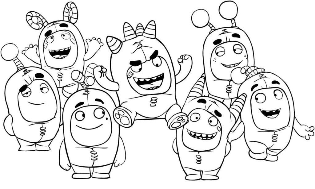 Çocuklar İçin Oddbods Boyama Sayfaları 