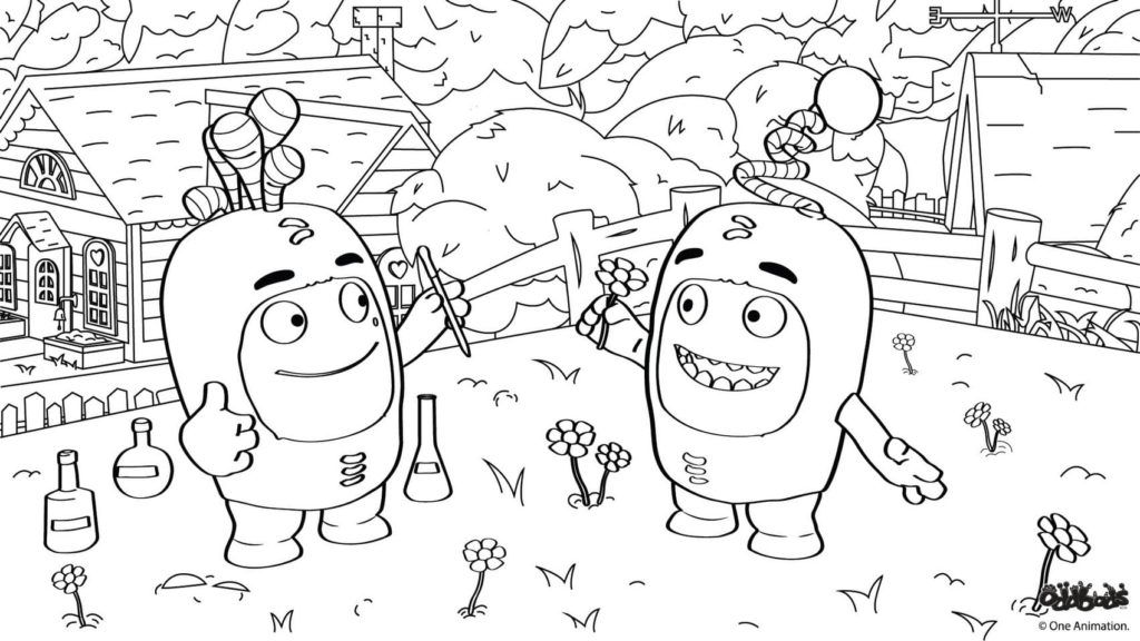 Çocuklar İçin Oddbods Boyama Sayfaları 