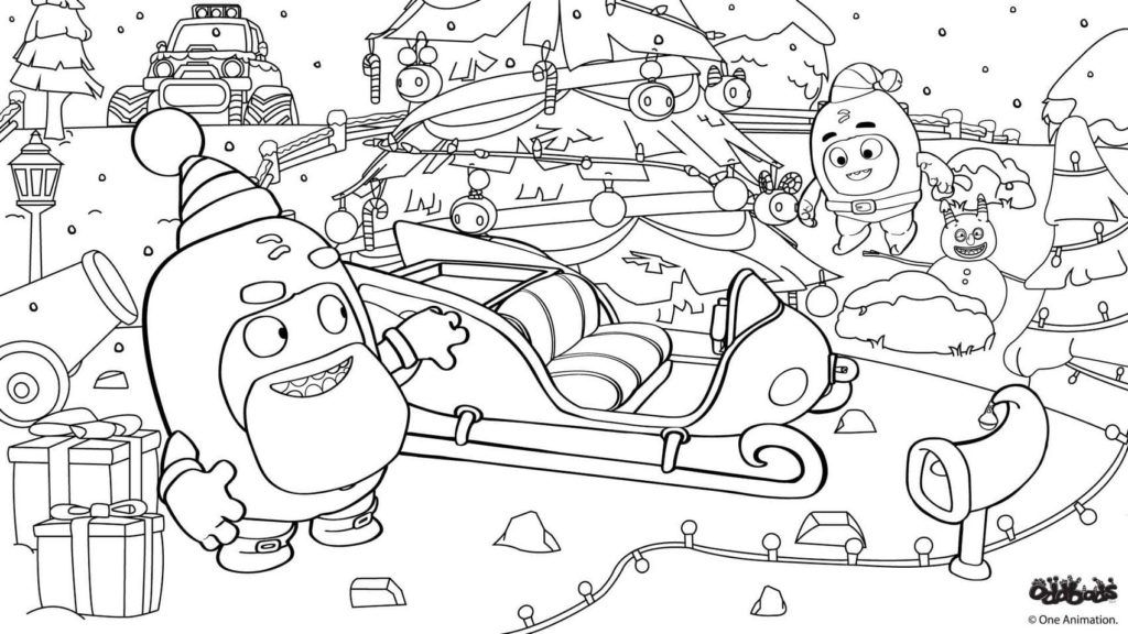 Çocuklar İçin Oddbods Boyama Sayfaları 