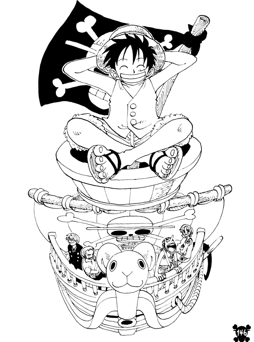Çocuklar İçin One Pieces Boyama Sayfaları 