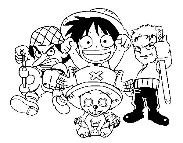 Çocuklar İçin One Pieces Boyama Sayfaları 