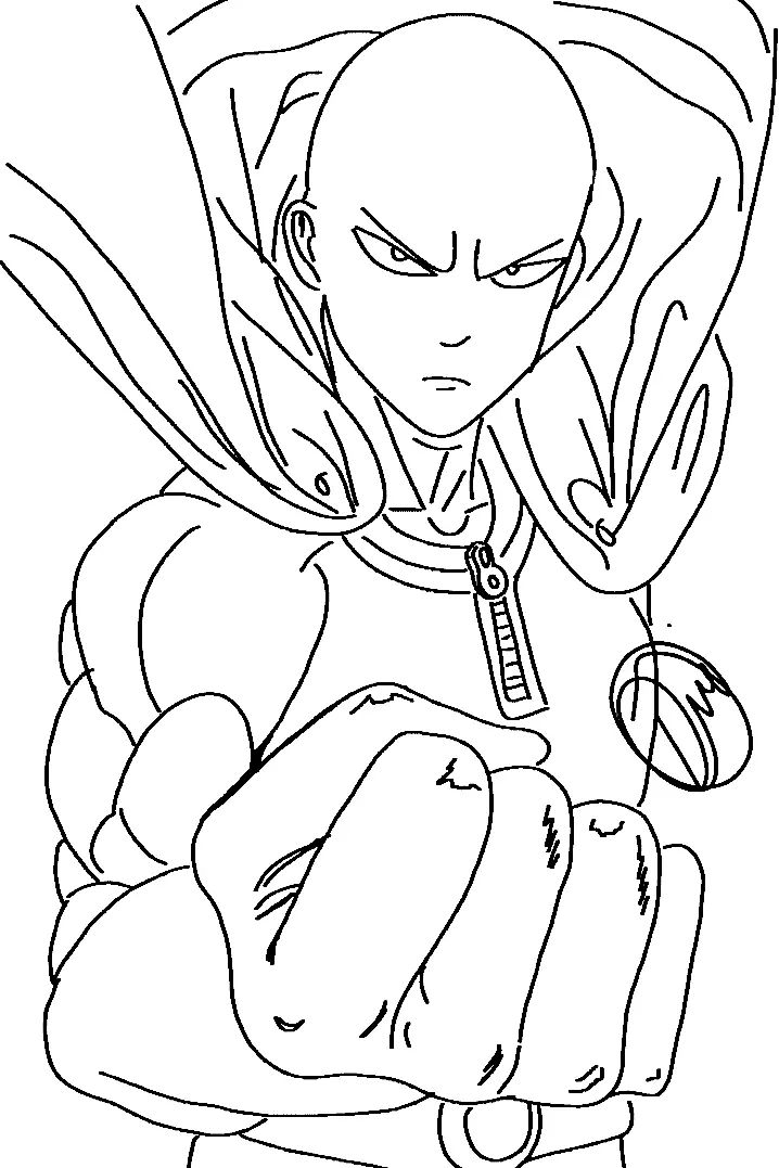 Çocuklar İçin One Punch Man Boyama Sayfaları 