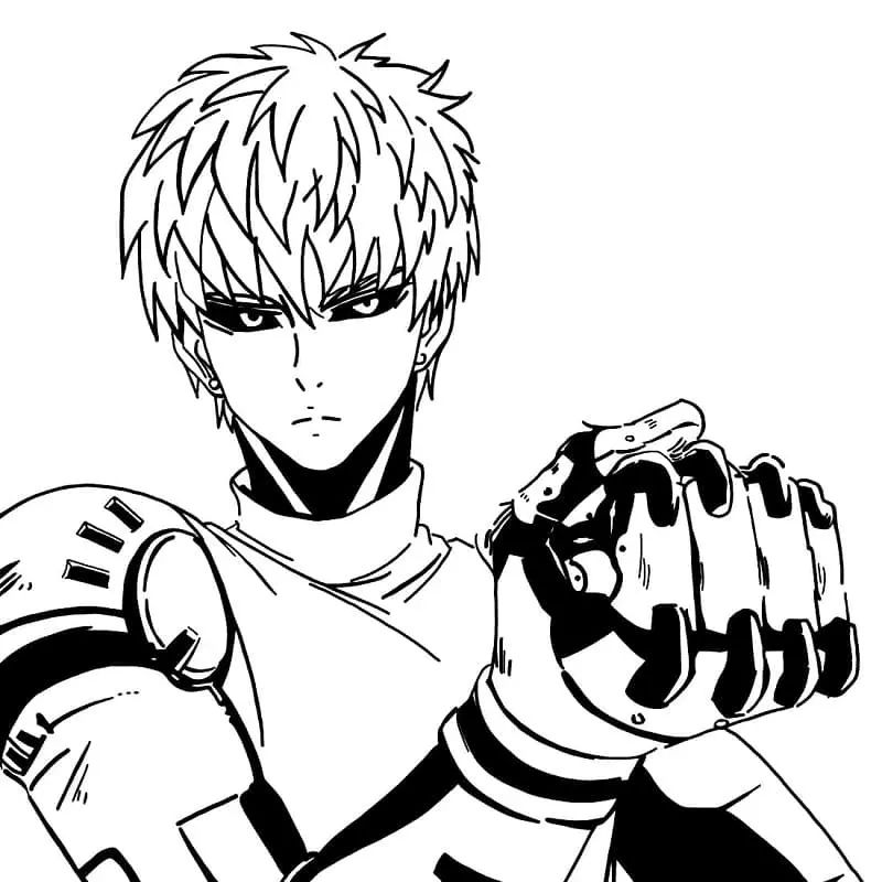 Çocuklar İçin One Punch Man Boyama Sayfaları 