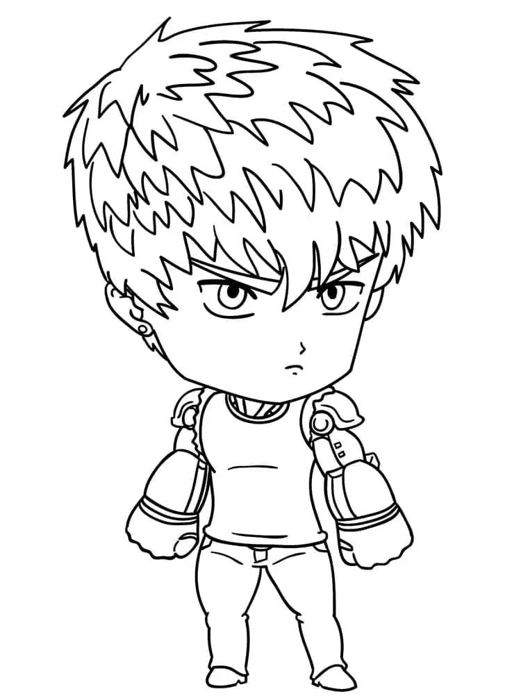 Çocuklar İçin One Punch Man Boyama Sayfaları 