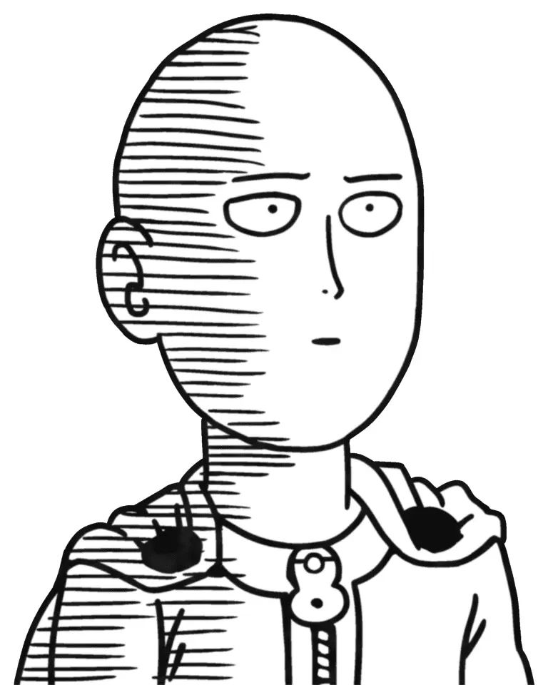 Çocuklar İçin One Punch Man Boyama Sayfaları 