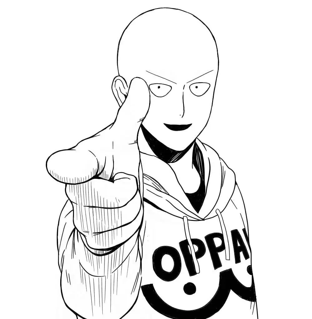 Çocuklar İçin One Punch Man Boyama Sayfaları 