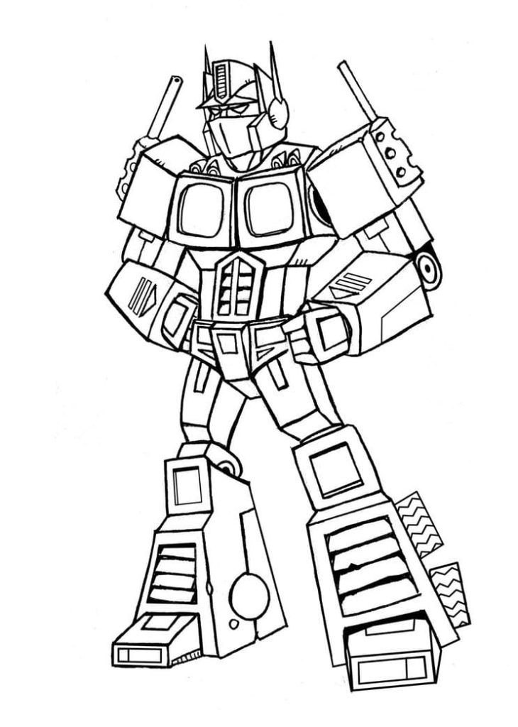 Çocuklar İçin Optimus Prime Boyama Sayfaları 