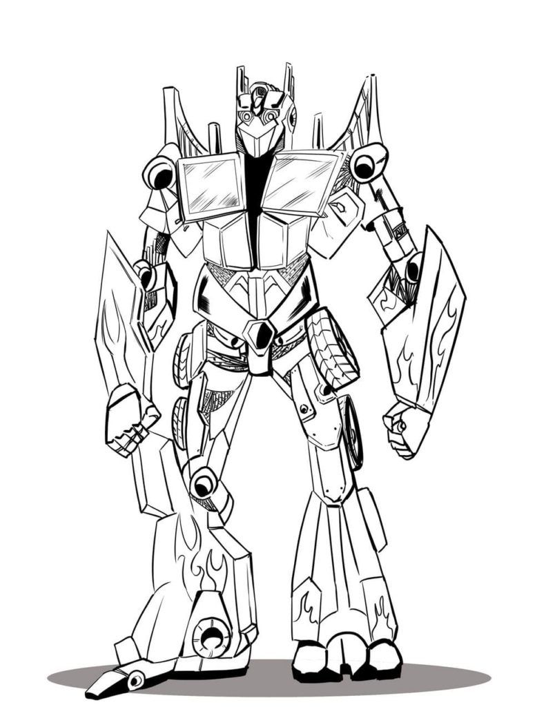 Çocuklar İçin Optimus Prime Boyama Sayfaları 