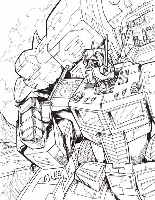Çocuklar İçin Optimus Prime Boyama Sayfaları 