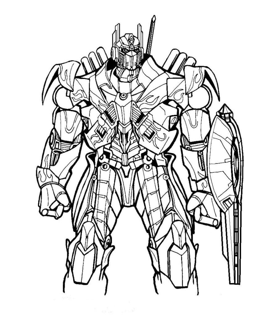 Çocuklar İçin Optimus Prime Boyama Sayfaları 