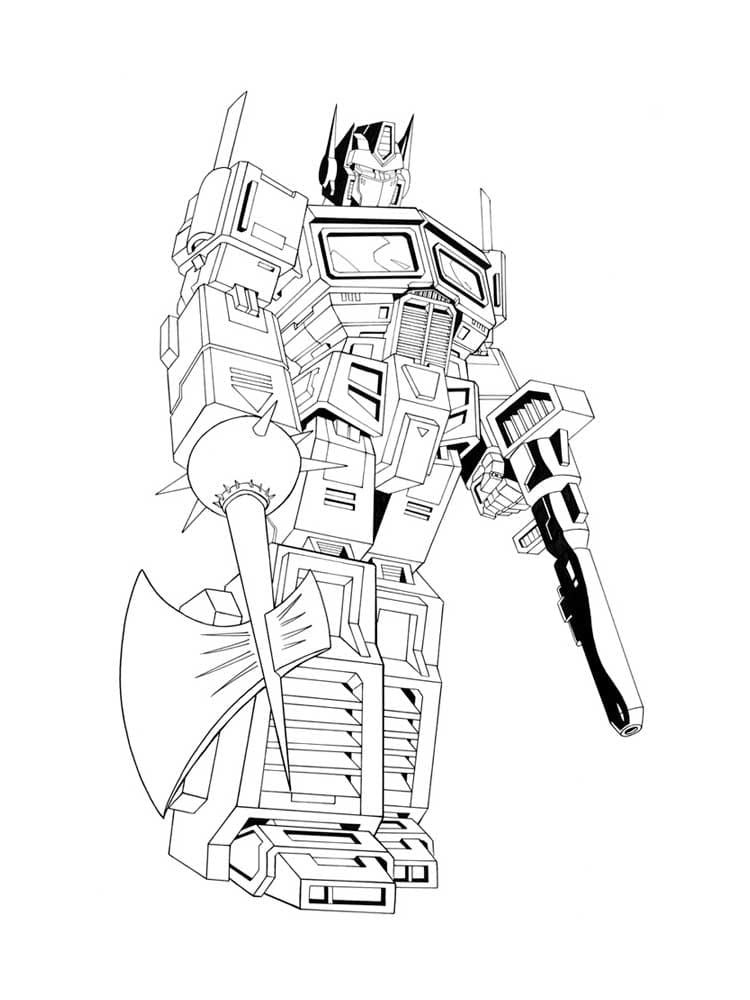 Çocuklar İçin Optimus Prime Boyama Sayfaları 