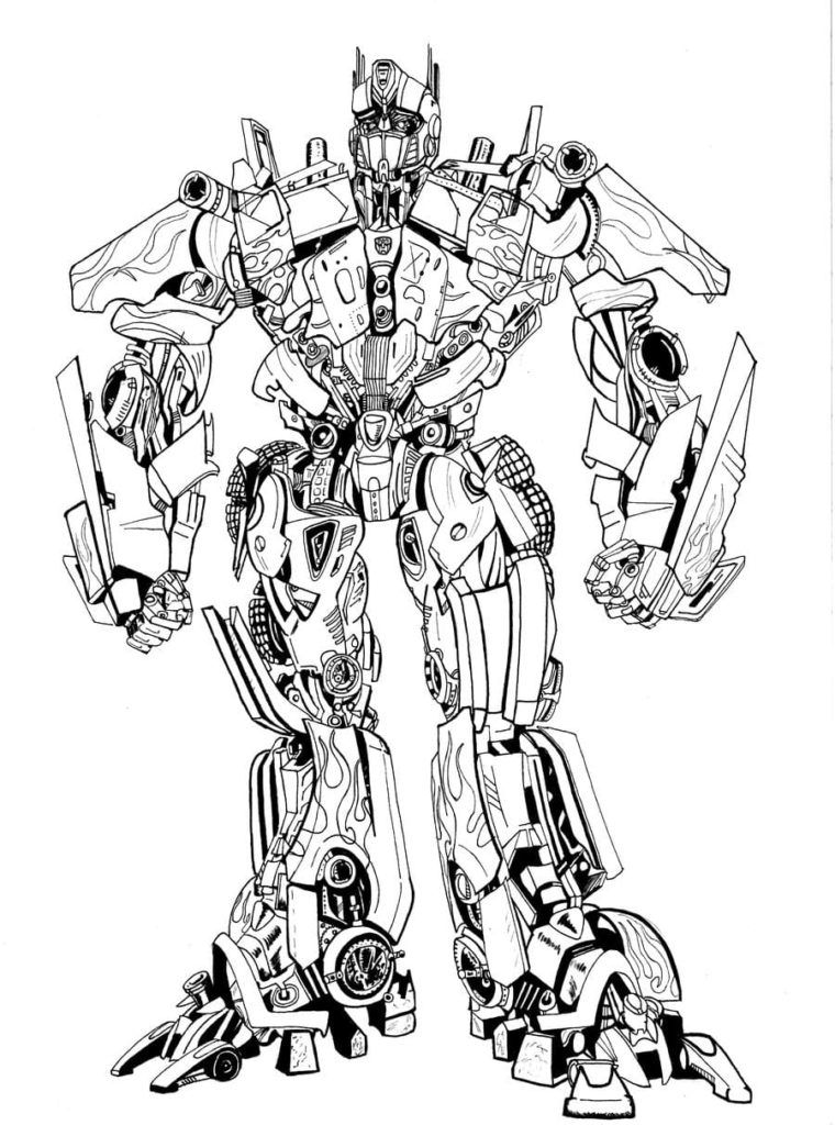 Çocuklar İçin Optimus Prime Boyama Sayfaları 