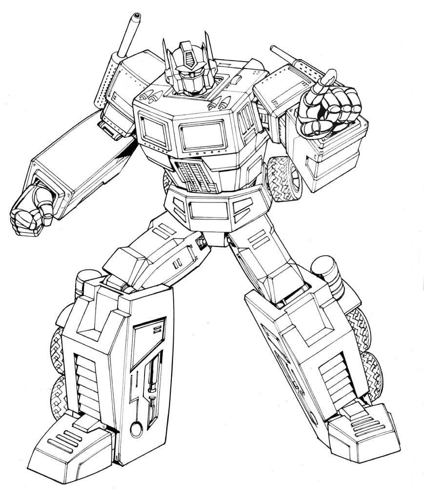 Çocuklar İçin Optimus Prime Boyama Sayfaları 