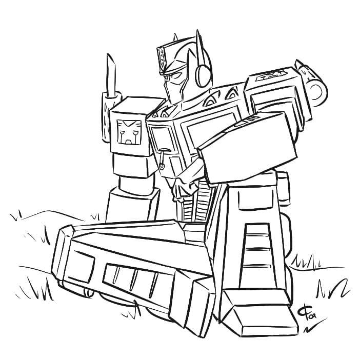 Çocuklar İçin Optimus Prime Boyama Sayfaları 