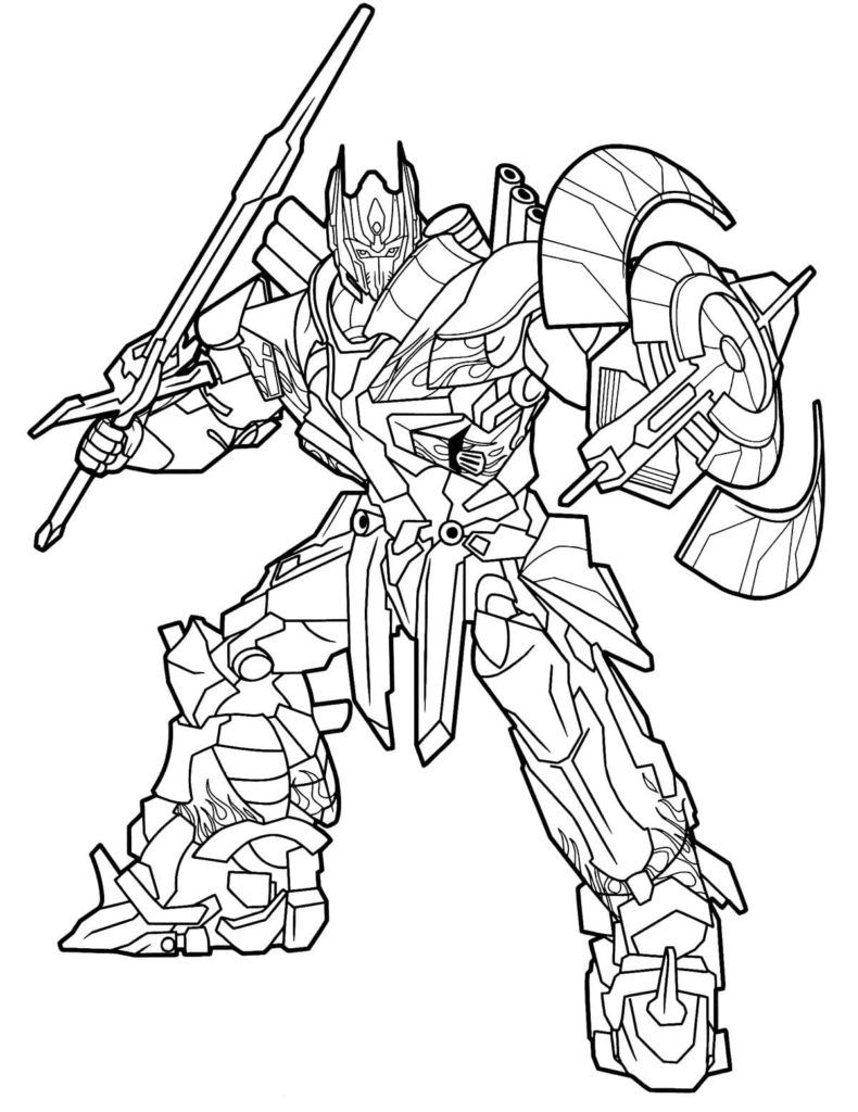 Çocuklar İçin Optimus Prime Boyama Sayfaları 