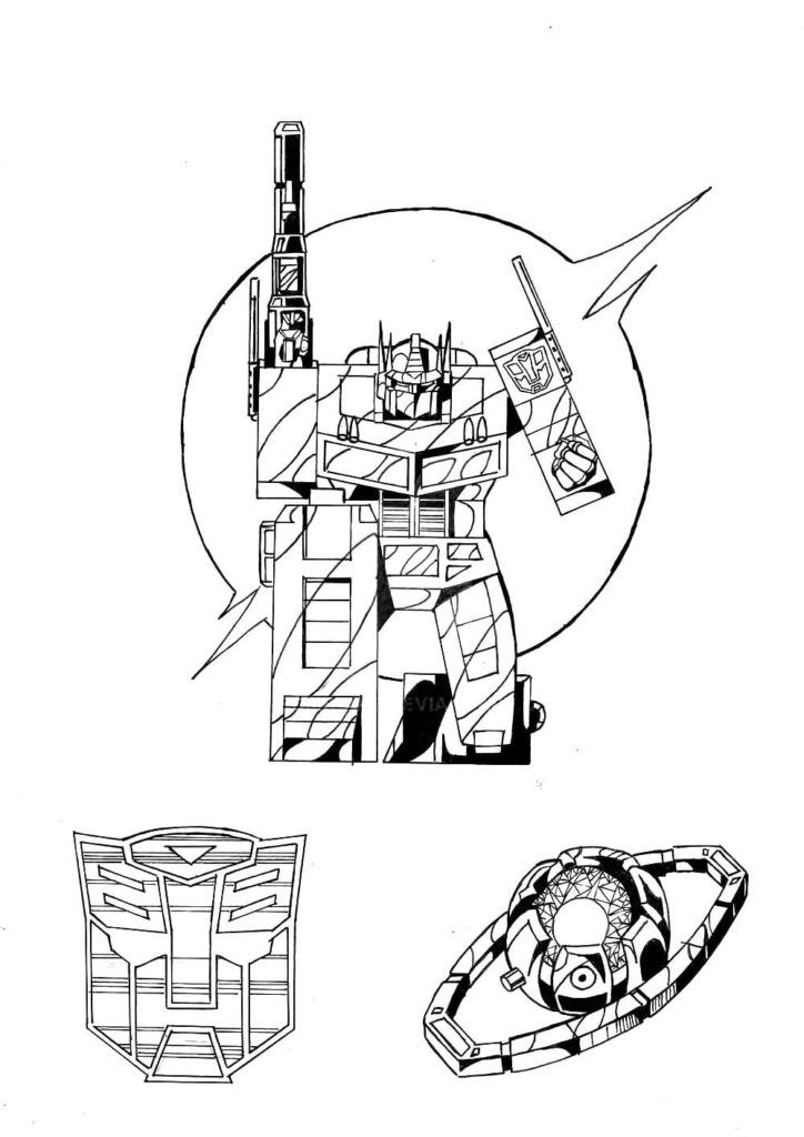 Çocuklar İçin Optimus Prime Boyama Sayfaları 