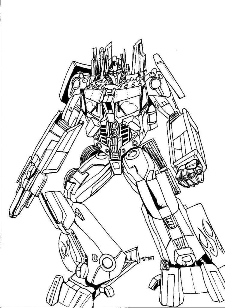 Çocuklar İçin Optimus Prime Boyama Sayfaları 