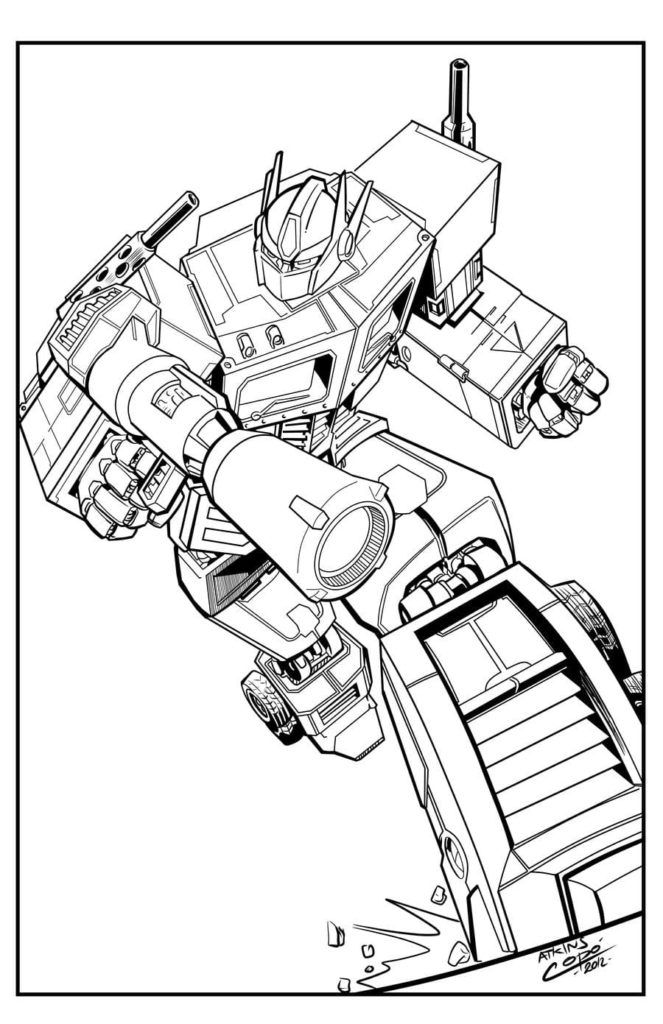 Çocuklar İçin Optimus Prime Boyama Sayfaları 