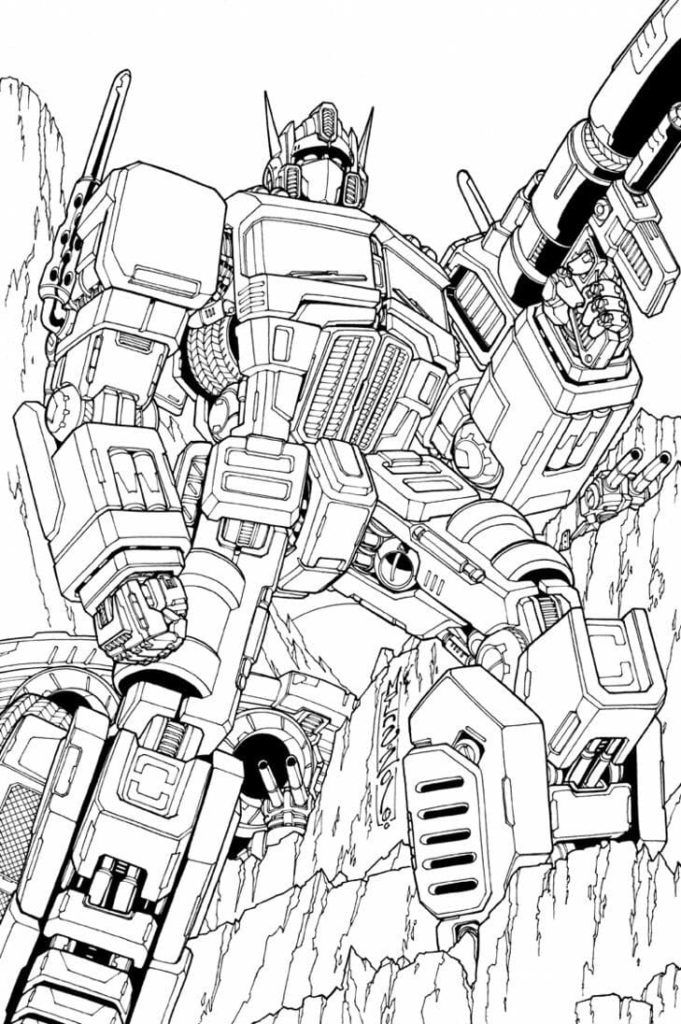 Çocuklar İçin Optimus Prime Boyama Sayfaları 