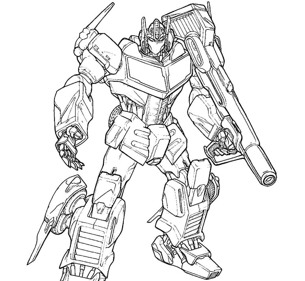 Çocuklar İçin Optimus Prime Boyama Sayfaları 