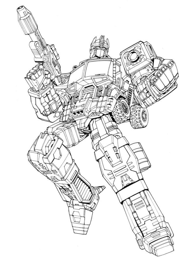 Çocuklar İçin Optimus Prime Boyama Sayfaları 