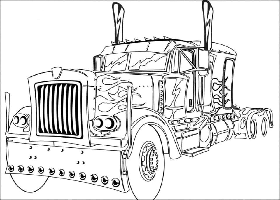 Çocuklar İçin Optimus Prime Boyama Sayfaları 