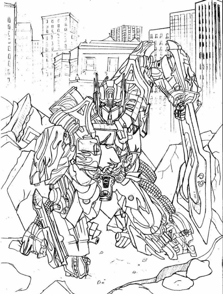 Çocuklar İçin Optimus Prime Boyama Sayfaları 
