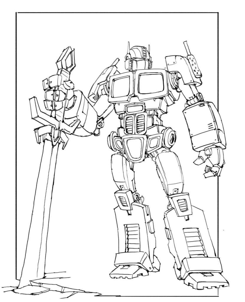 Çocuklar İçin Optimus Prime Boyama Sayfaları 