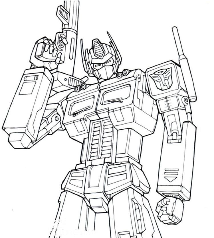 Çocuklar İçin Optimus Prime Boyama Sayfaları 