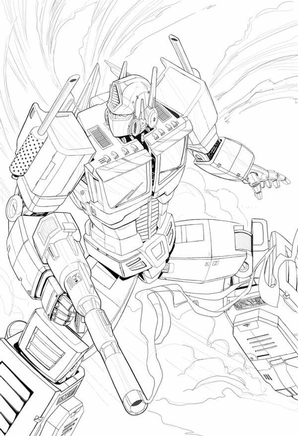 Çocuklar İçin Optimus Prime Boyama Sayfaları 