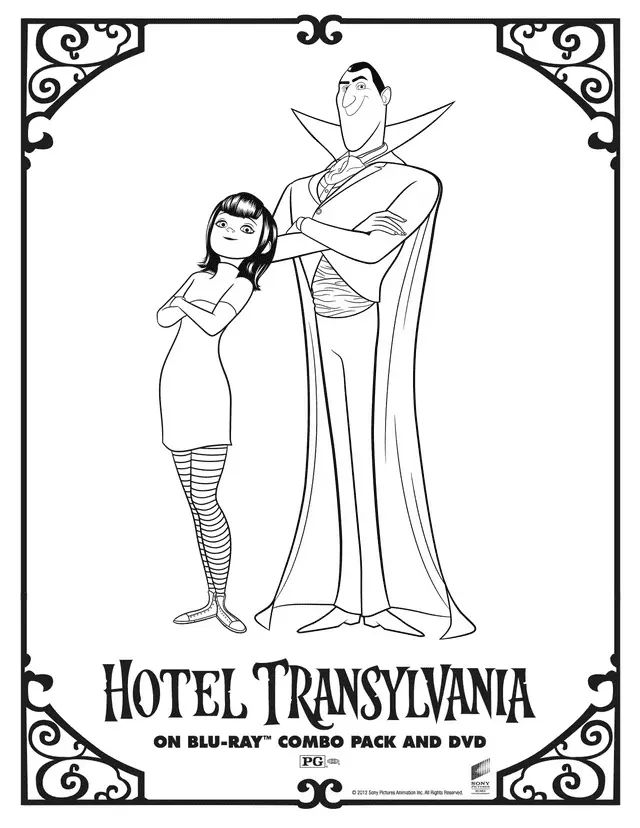 Çocuklar İçin Otel Transylvania Boyama Sayfaları 