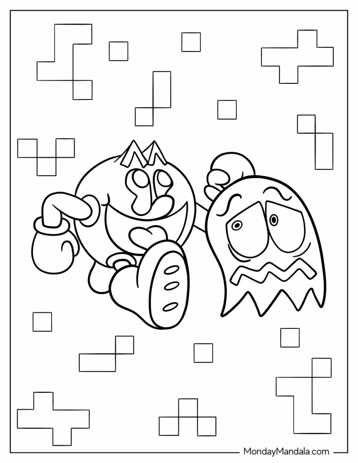 Çocuklar İçin Pac-Man Boyama Sayfaları 