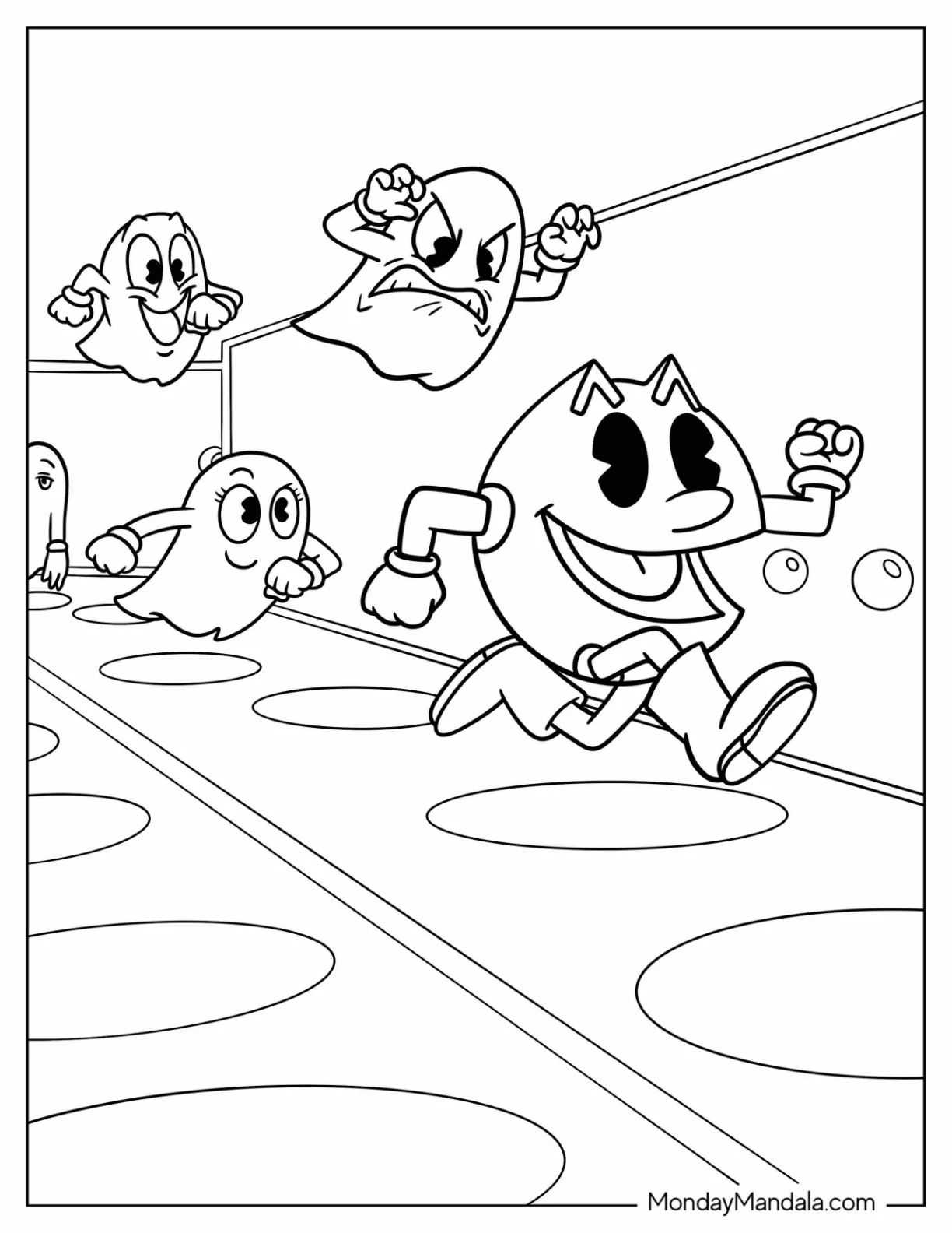 Çocuklar İçin Pac-Man Boyama Sayfaları 