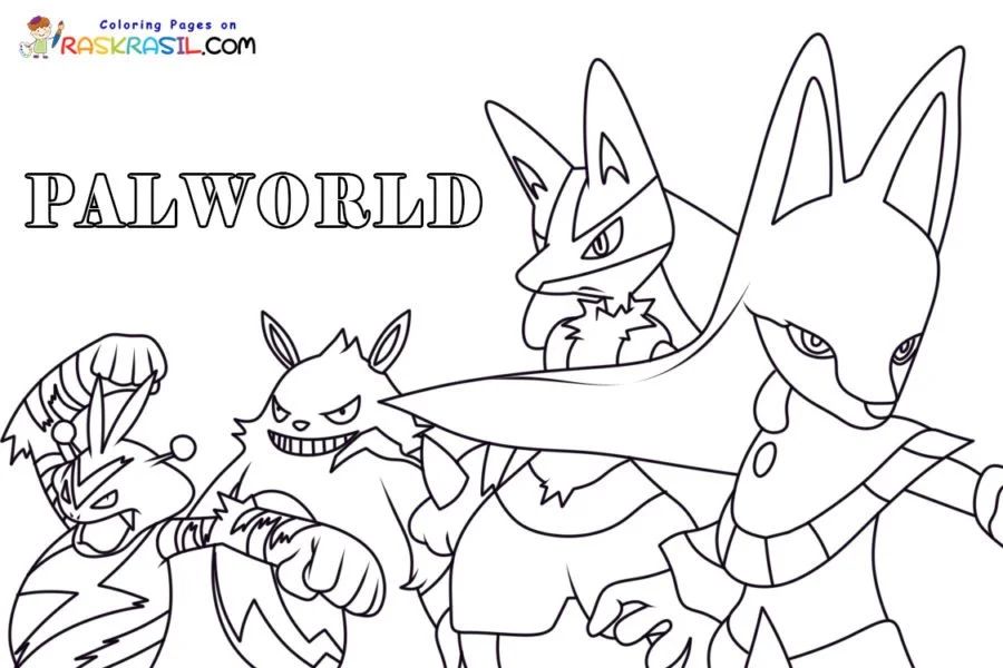 Çocuklar İçin Palworld Boyama Sayfaları 