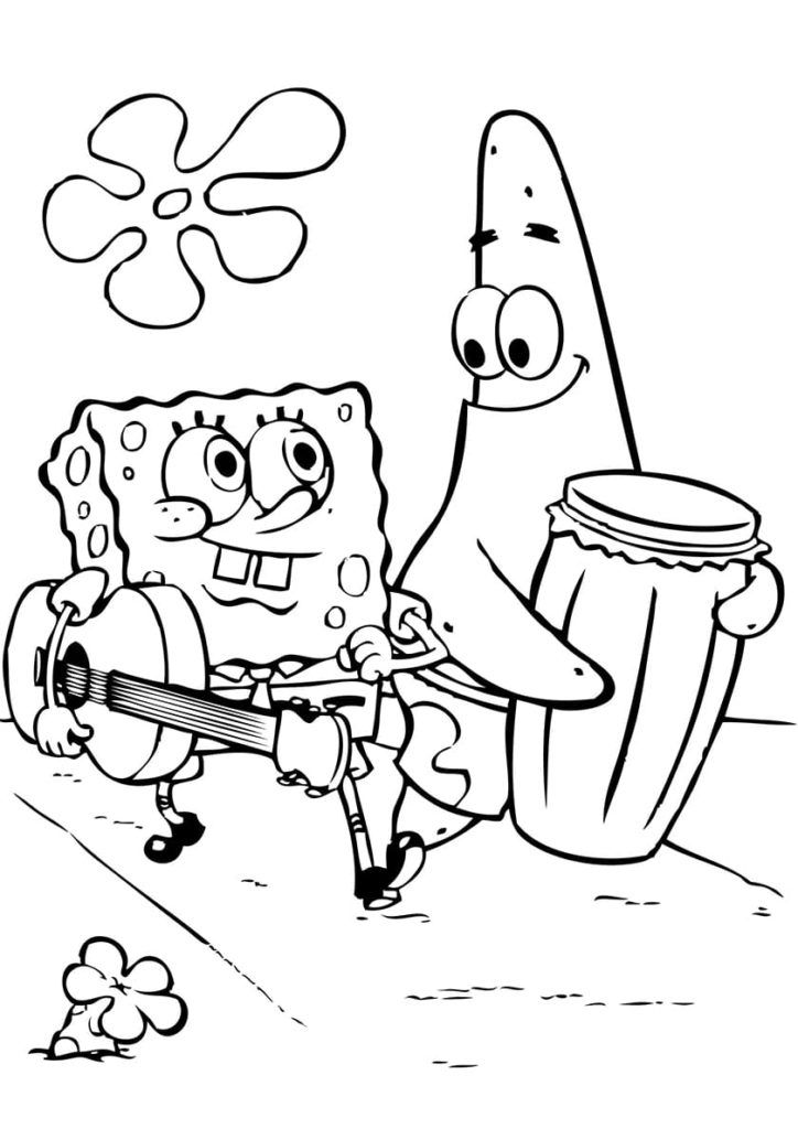 Çocuklar İçin Patrick Star Boyama Sayfaları 