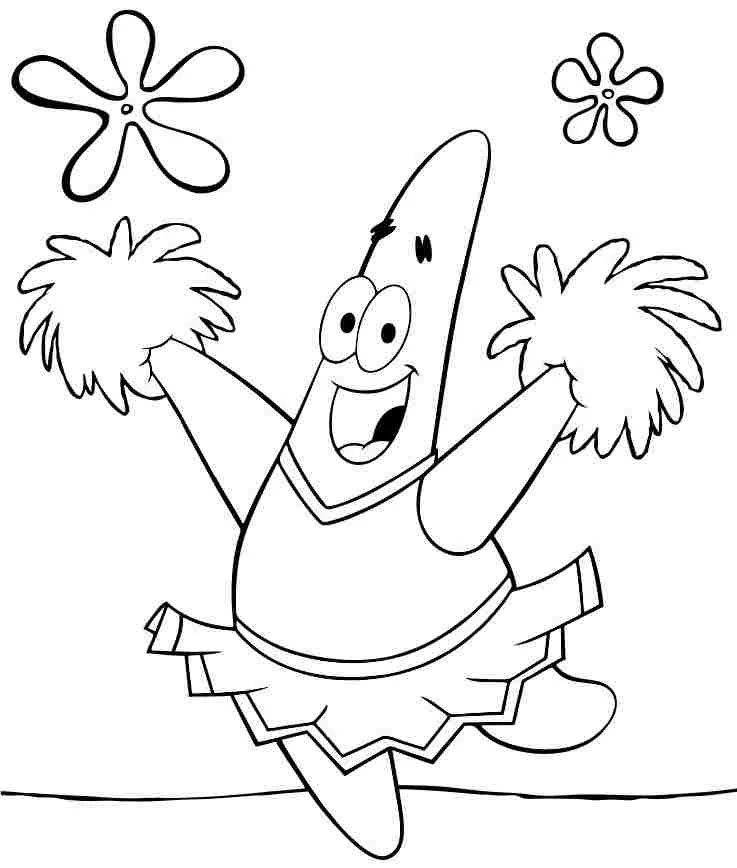 Çocuklar İçin Patrick Star Boyama Sayfaları 
