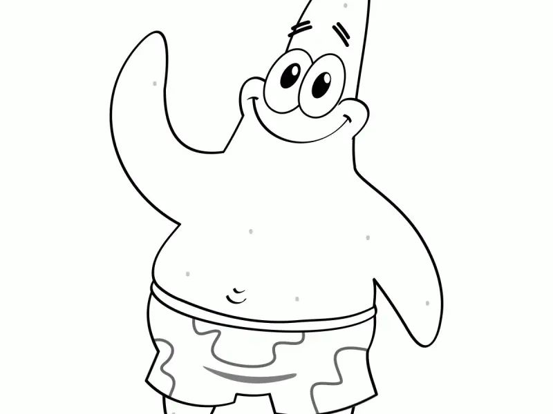 Çocuklar İçin Patrick Star Boyama Sayfaları 