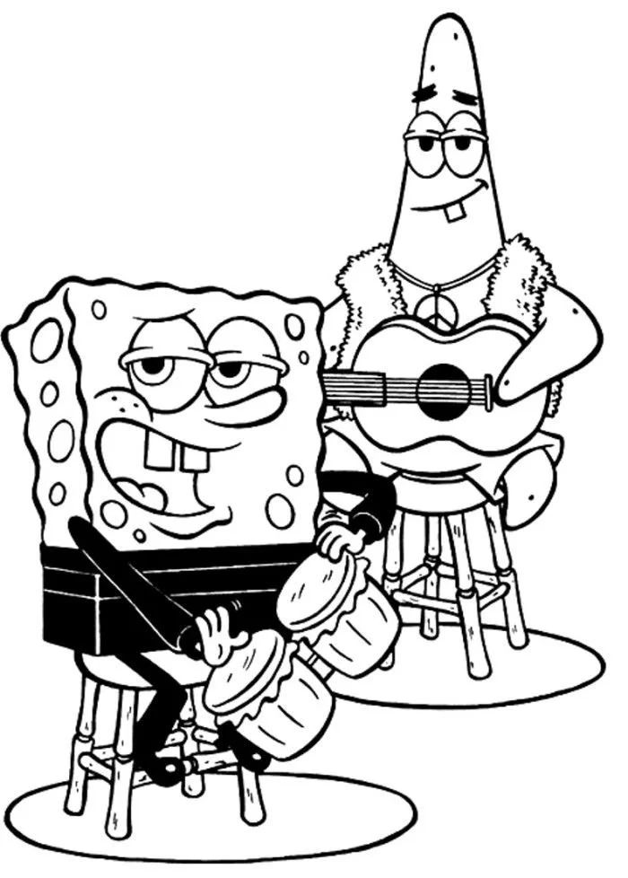 Çocuklar İçin Patrick Star Boyama Sayfaları 