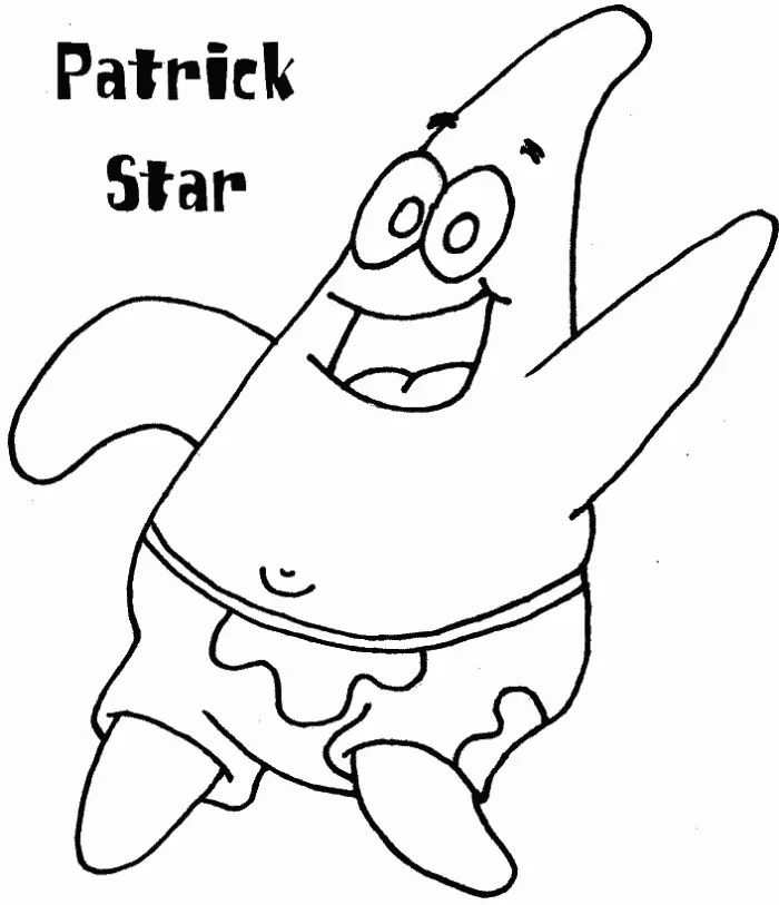Çocuklar İçin Patrick Star Boyama Sayfaları 